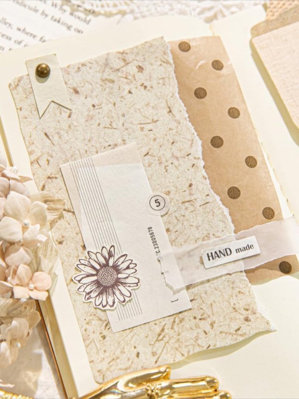 84 Sheets Small Textured Scrapbook Paper and 3D Embossed Collage Paper, Vintage - Picture 8 of 9
